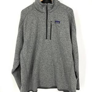 Patagonia Mens Better Sweater 1/4 Zip Fleece Pullover in GrayPreowned Size XXL